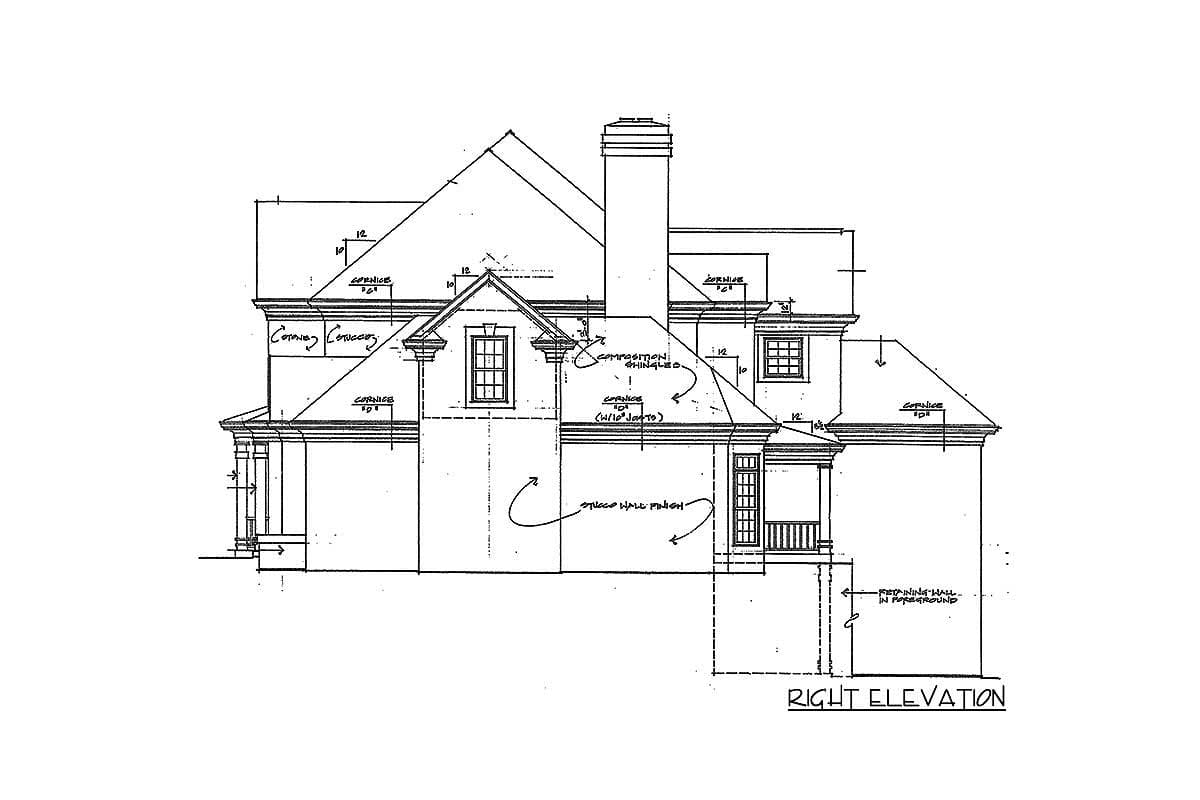 Plan 1747LV: Corner Veranda a Nice Touch - Image #4 - Country, European, Southern
