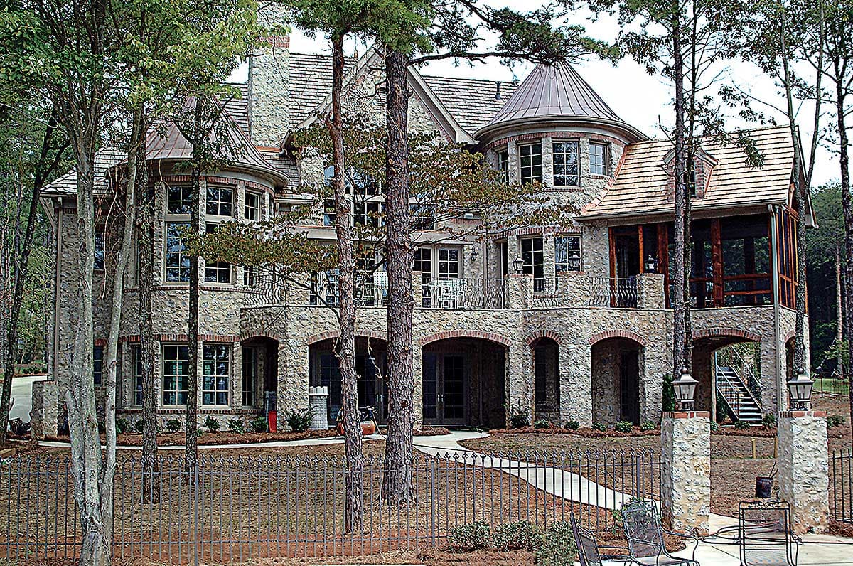 Plan 17527LV: Luxurious French Country Home Plan for a Rear Sloping Lot - Image #4 - European, French Country