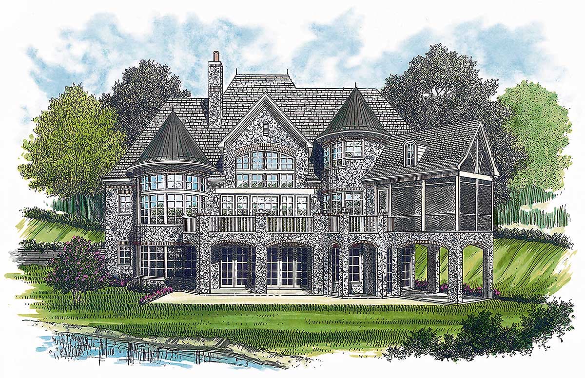 Plan 17527LV: Luxurious French Country Home Plan for a Rear Sloping Lot - Image #38 - European, French Country