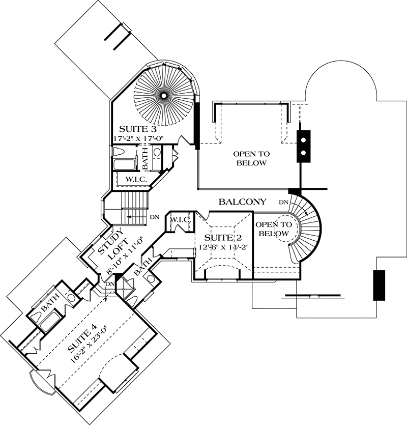 Plan 17528LV: Stone and Brick French Country Home Plan - Floor Plan - 2nd Floor - European, French Country