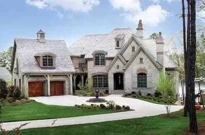 Stone and Brick French Country Home Plan