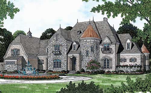 Plan 17537LV: Turreted Luxury Manor - Image #21 - European, French Country