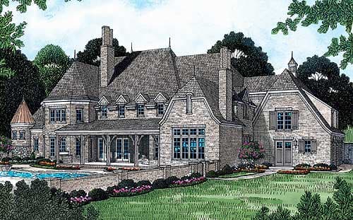 Plan 17537LV: Turreted Luxury Manor - Image #22 - European, French Country