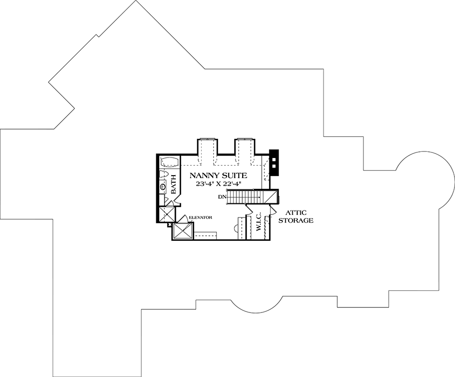 Plan 17540LV: Rich European Elements - Floor Plan - 3rd Floor - European, French Country