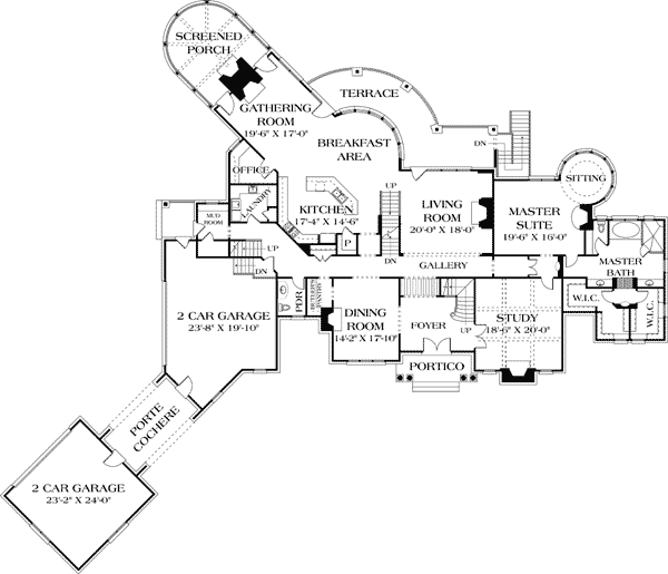 Plan 17541LV: Entertainment Spaces - Floor Plan - Main Level - European