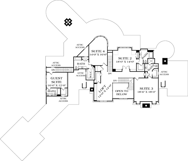 Plan 17541LV: Entertainment Spaces - Floor Plan - 2nd Floor - European