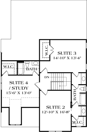 Plan 17545LV: Craftsman with Front Gathering Room - Floor Plan - 2nd Floor - Cottage, Craftsman