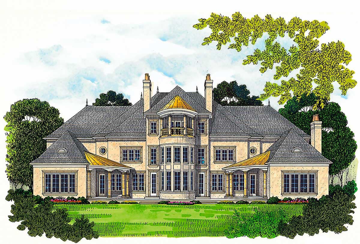 Plan 17551LV: Luxury Home Plan with Third Story Designed For Fun - Image #4 - European, French Country