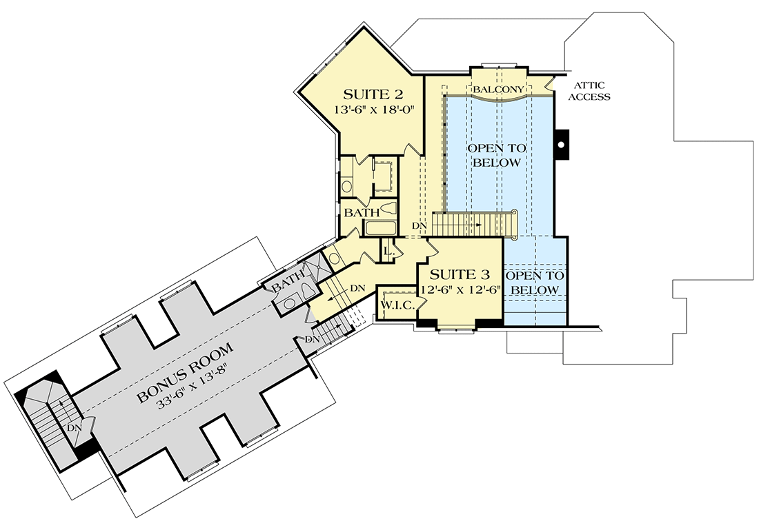 Plan 17582LV: Refined Grandeur - Floor Plan - 2nd Floor - European, French Country