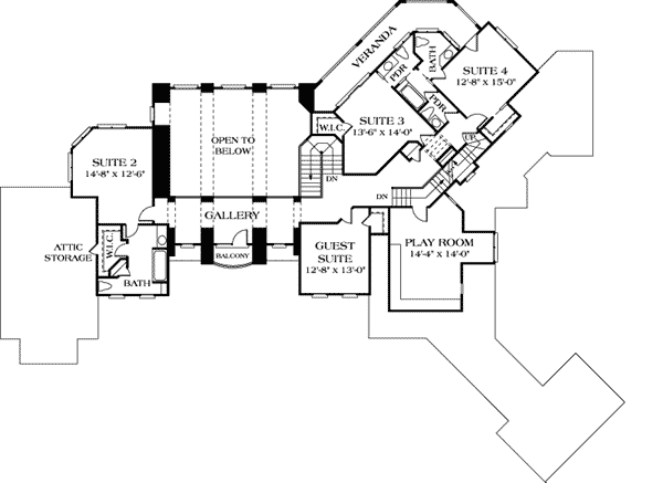 Plan 17670LV: Magnificent European Home - Floor Plan - 2nd Floor - European