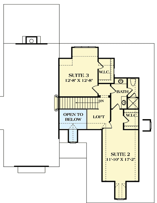 Plan 17676LV: Complete with Private Courtyard - Floor Plan - 2nd Floor - European, French Country