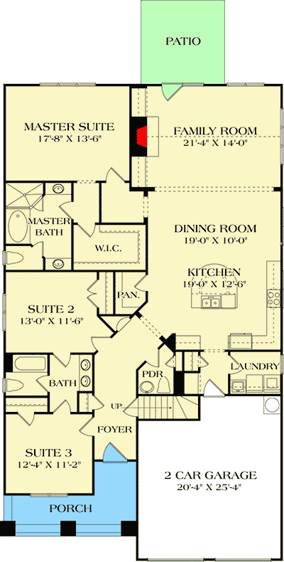 Plan 17677LV: Charming Craftsman Cottage - Floor Plan - Main Level - Cottage, Craftsman, Northwest