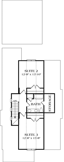 Plan 17685LV: Narrow Craftsman Cottage - Floor Plan - 2nd Floor - Cottage, Craftsman, Shingle