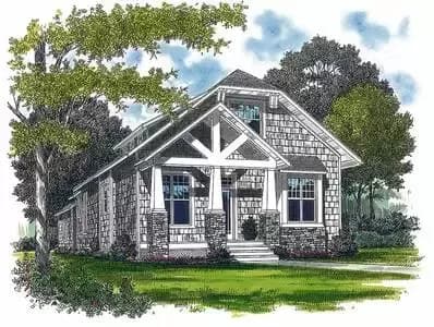 Narrow Craftsman Cottage