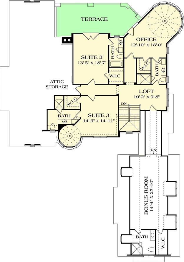Plan 17691LV: French Country Manor - Floor Plan - 2nd Floor - European, French Country