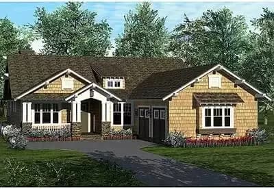 One Story Craftsman Home Plan
