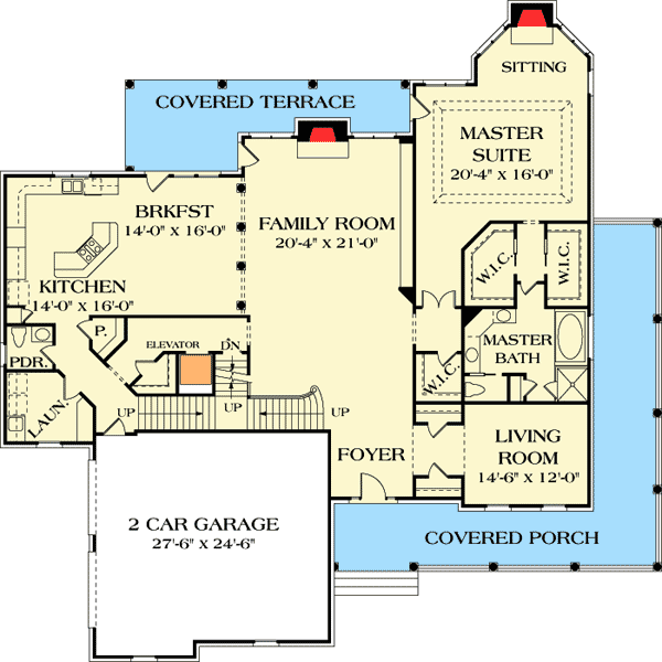 Plan 17717LV: Wrapping Porch on Two Sides - Floor Plan - Main Level - Country, Farmhouse, Traditional
