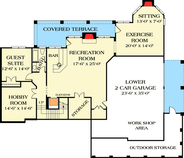 Plan 17717LV: Wrapping Porch on Two Sides - Floor Plan - Basement - Country, Farmhouse, Traditional
