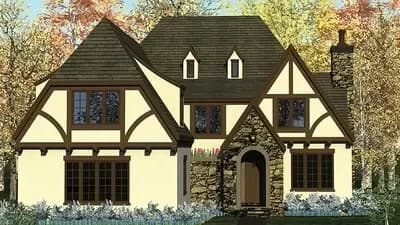 European Home with Tudor Detailing