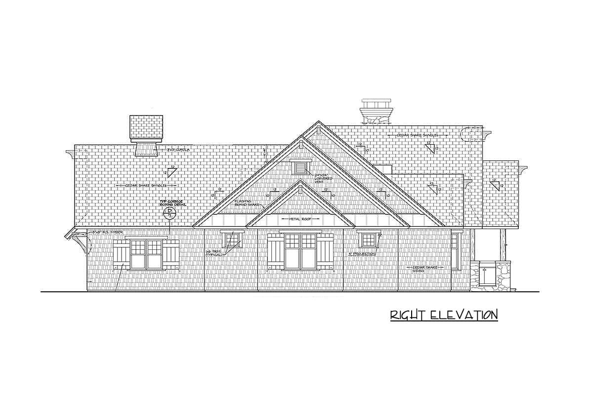 Plan 17742LV: Rustic Craftsman Lodge with Bonus Over Garage - Image #5 - Craftsman, Mountain, Northwest, Rustic, Vacation