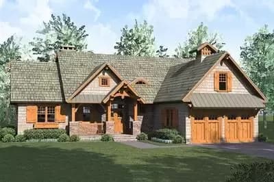 Rustic Craftsman Lodge with Bonus Over Garage