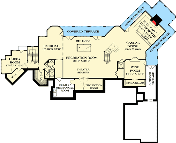 Plan 17761LV: Refined French Country Chateau - Floor Plan - Basement - European, French Country