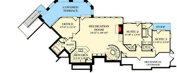 Plan 17781LV: Shingle Style House Plan with Lower Level - Floor Plan - Basement - Cape Cod, Shingle