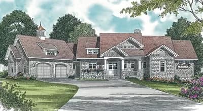 Shingle Style House Plan with Lower Level