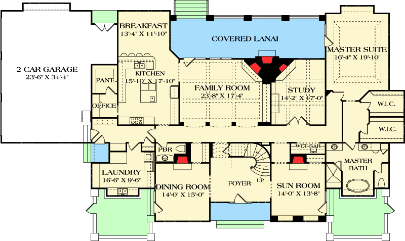 Plan 17790LV: Spacious Traditional House Plan - Floor Plan - Main Level - Traditional