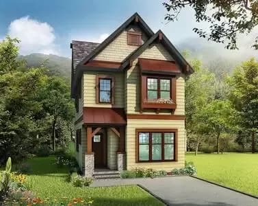 Cleverly-Designed Narrow Lot Home Plan