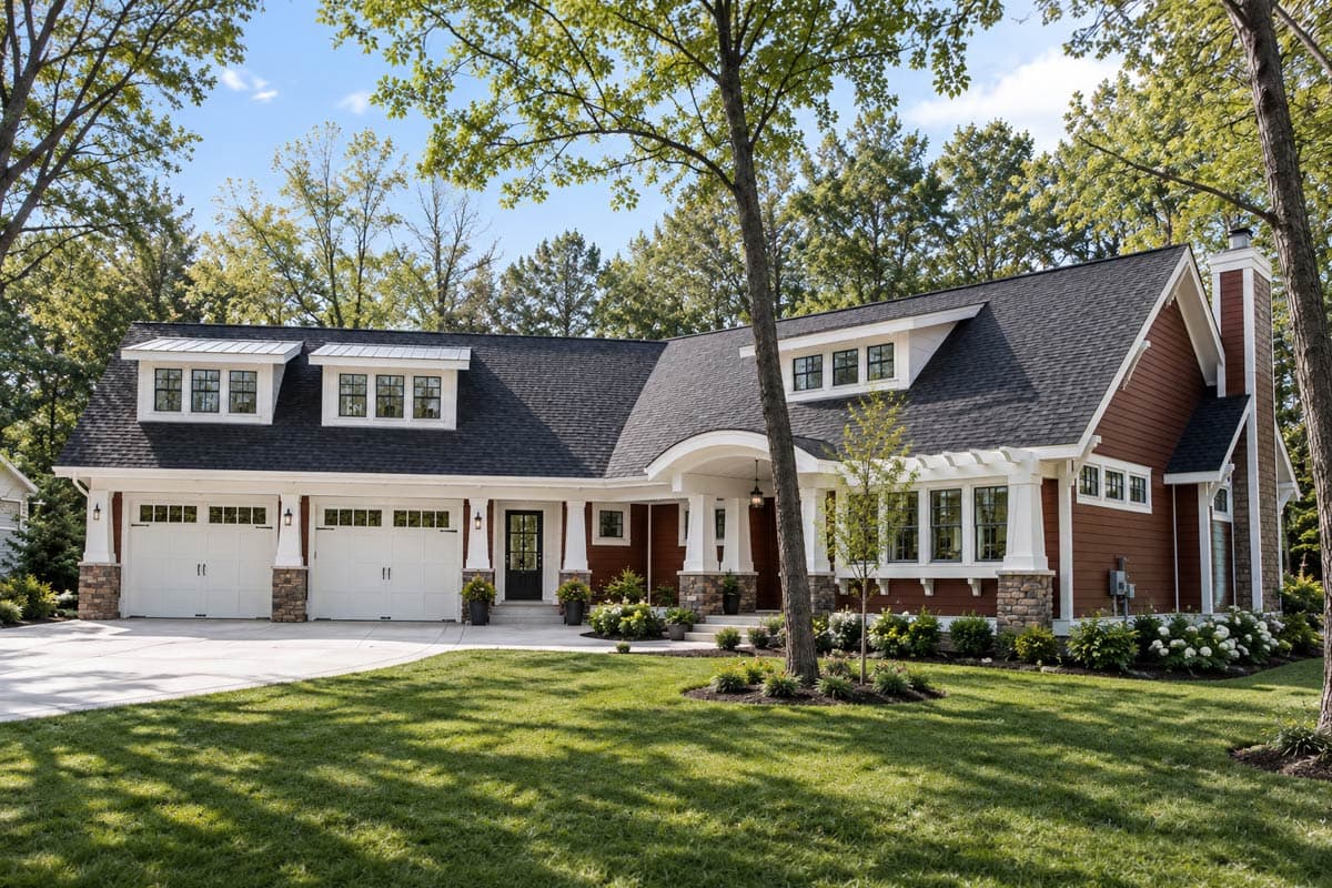 Plan image - 18222BE:Modern Farmhouse with Barrel Arched Entry - 1457 Sq Ft