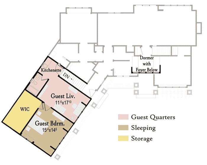 Plan 18223BE: Popular Modern Farmhouse House Plan with Second Floor Guest Apartment - 3241 - Floor Plan - 2nd Floor - Cottage, Craftsman, Modern Farmhouse, Northwest