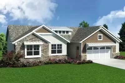 Craftsman Inspired Ranch Home Plan - 1340 Sq Ft