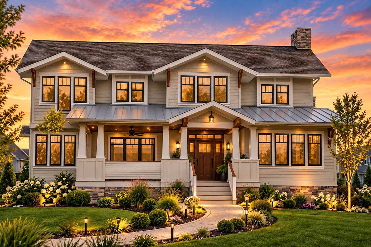 Plan 18235BE: Craftsman with Pergola - Image #1 - Craftsman, Northwest, Traditional