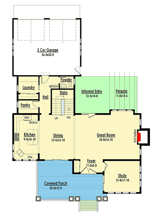 Plan 18235BE: Craftsman with Pergola - Floor Plan - Main Level - Craftsman, Northwest