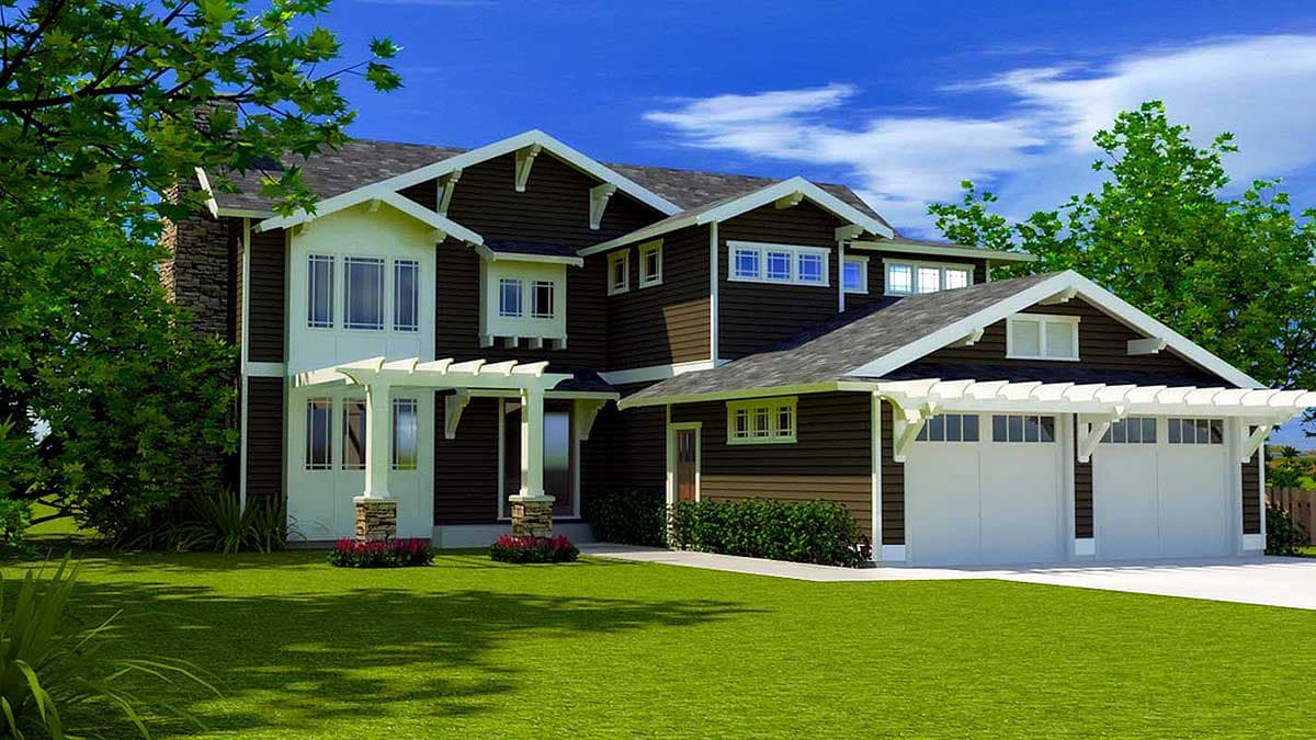 Plan 18235BE: Craftsman with Pergola - Image #32 - Craftsman, Northwest