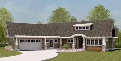 Cottage House Plan with 3 Bedrooms - 2072 Sq Ft