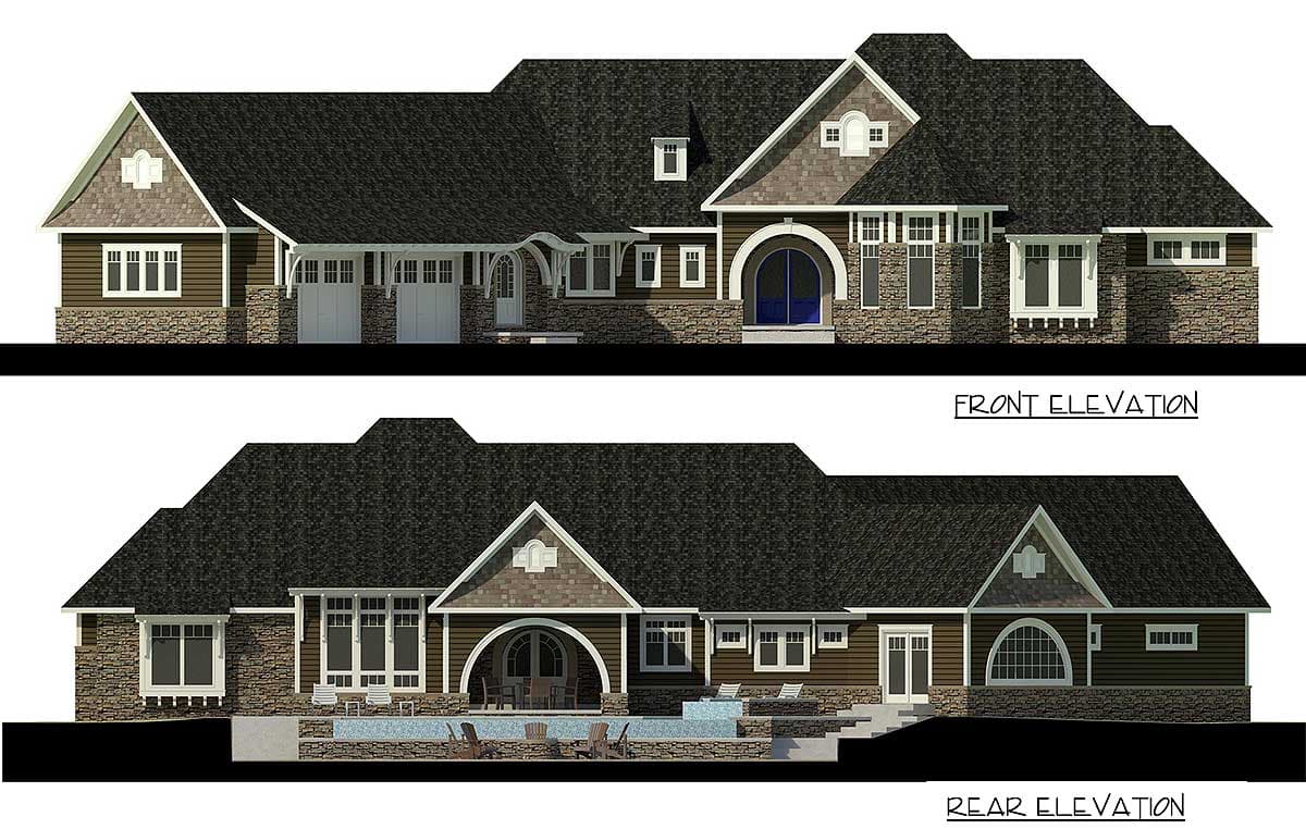 Plan 275001CMM: Split Bedroom Shingle Manor with Angled Garage - 2759 Sq Ft - Image #6 - Cottage, Craftsman, European, Ranch, Shingle, Traditional, Vacation