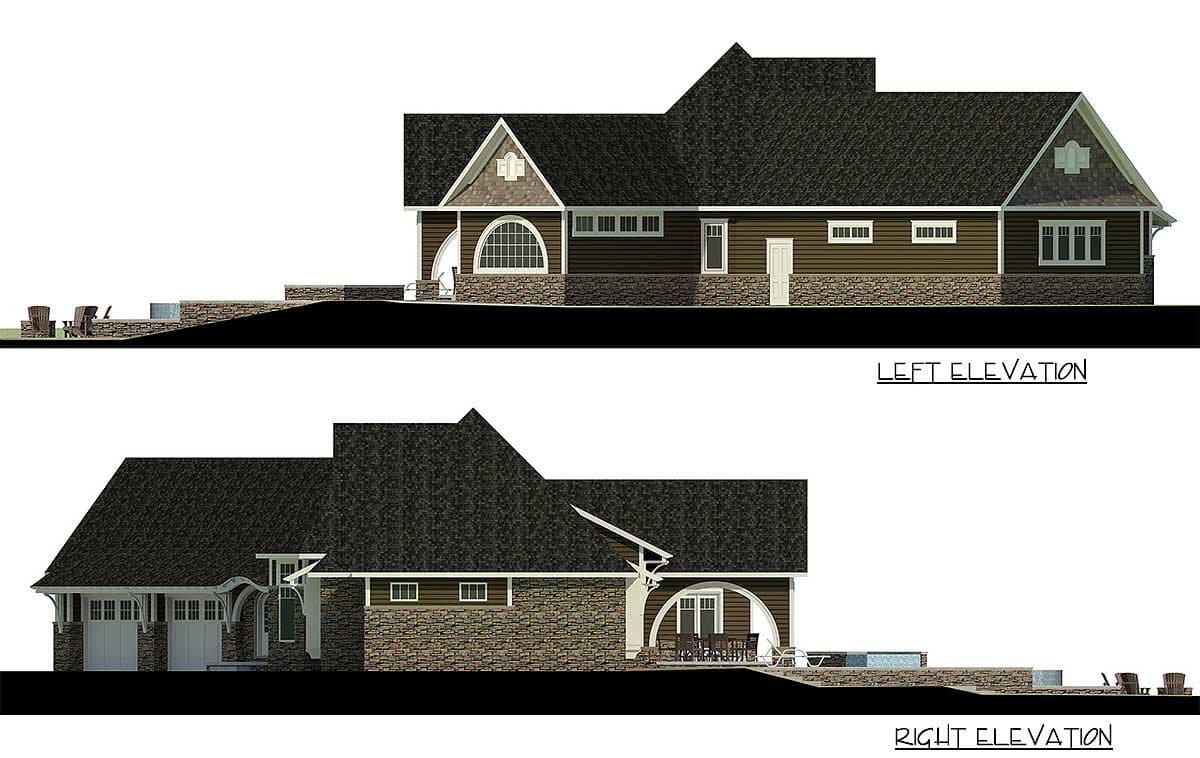 Plan 275001CMM: Split Bedroom Shingle Manor with Angled Garage - 2759 Sq Ft - Image #7 - Cottage, Craftsman, European, Ranch, Shingle, Traditional, Vacation