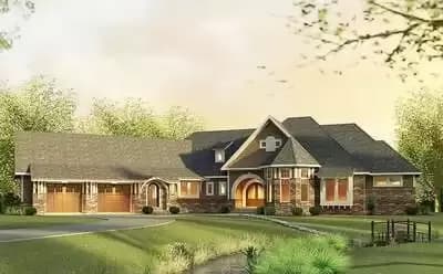Split Bedroom Shingle Manor with Angled Garage - 2759 Sq Ft