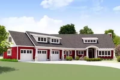 Modern Farmhouse with Angled Garage with Apartment Above - 1980 Sq Ft