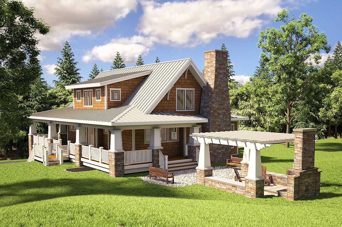 Plan 18250BE: Adorable Cottage With Wraparound Views - Image #1 - Coastal, Craftsman, Mountain, Northwest, Rustic, Vacation