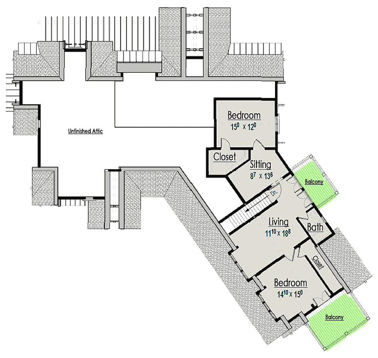 Plan 18261BE: 4 Bedroom Mountain Style Retreat - Floor Plan - 2nd Floor - Mountain, Rustic, Vacation