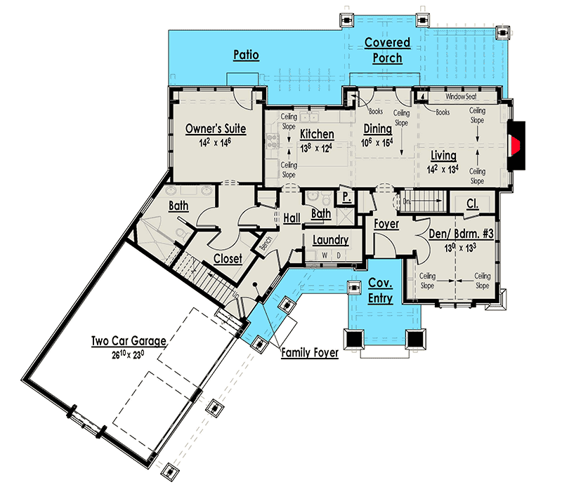 Plan 18263BE: Mountain Cottage With In-Law Suite - Floor Plan - Main Level - Cottage, Craftsman, Mountain, Northwest, Rustic
