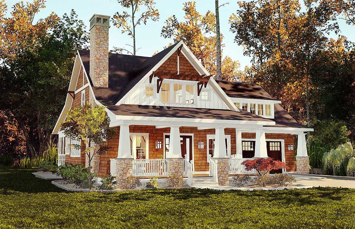 Plan 18266BE: Storybook Bungalow With Screened Porch - 1902 Sq Ft - Image #6 - Bungalow, Cottage, Country, Craftsman, Northwest