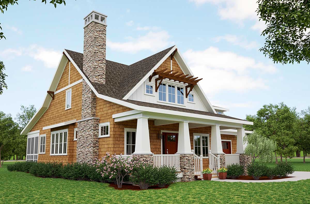 Plan 18266BE: Storybook Bungalow With Screened Porch - 1902 Sq Ft - Image #7 - Bungalow, Cottage, Country, Craftsman, Northwest