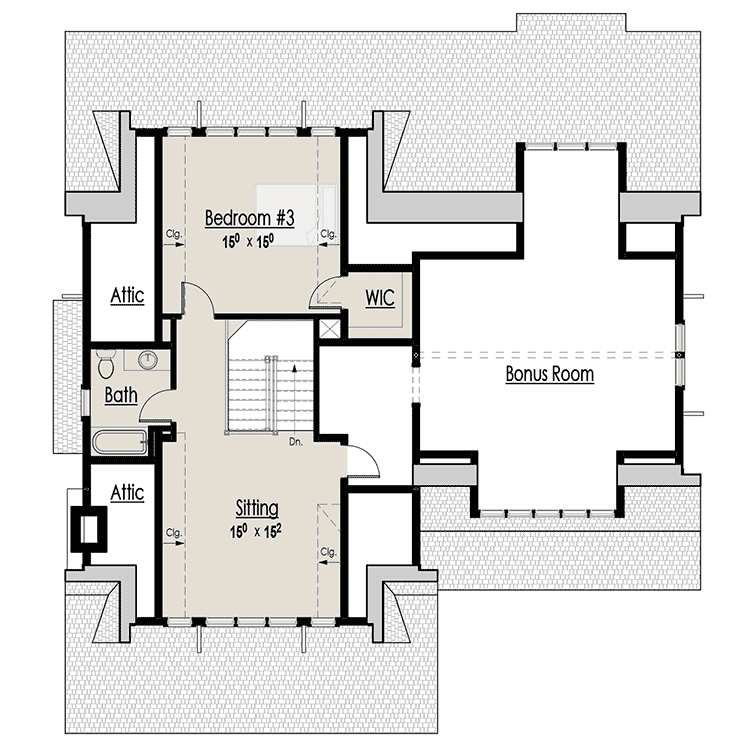 Plan 18266BE: Storybook Bungalow With Screened Porch - 1902 Sq Ft - Floor Plan - 2nd Floor - Bungalow, Cottage, Country, Craftsman, Northwest