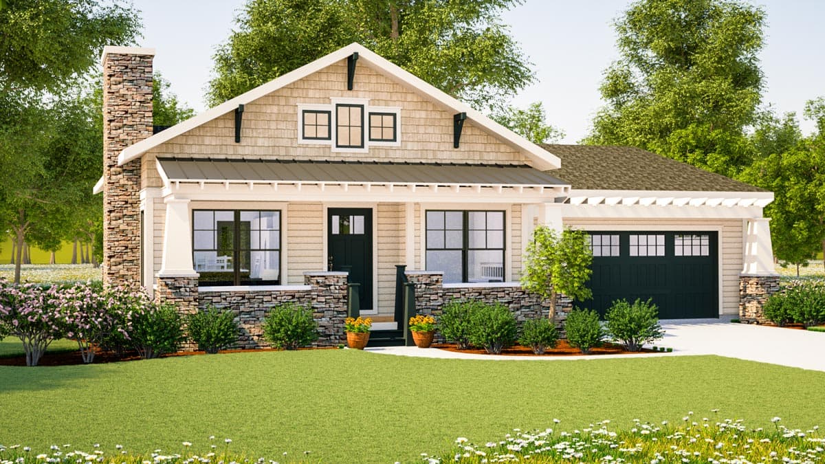 Plan 18267BE: Simply Simple One Story Bungalow - 1199 Sq Ft - Image #8 - Bungalow, Cottage, Craftsman, Northwest, Ranch, Shingle