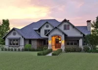 4-Bed House Plan with 2-Story Great Room