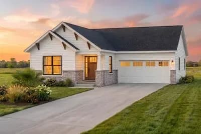Country Ranch Home Plan with Open Living Area - 1168 Sq Ft